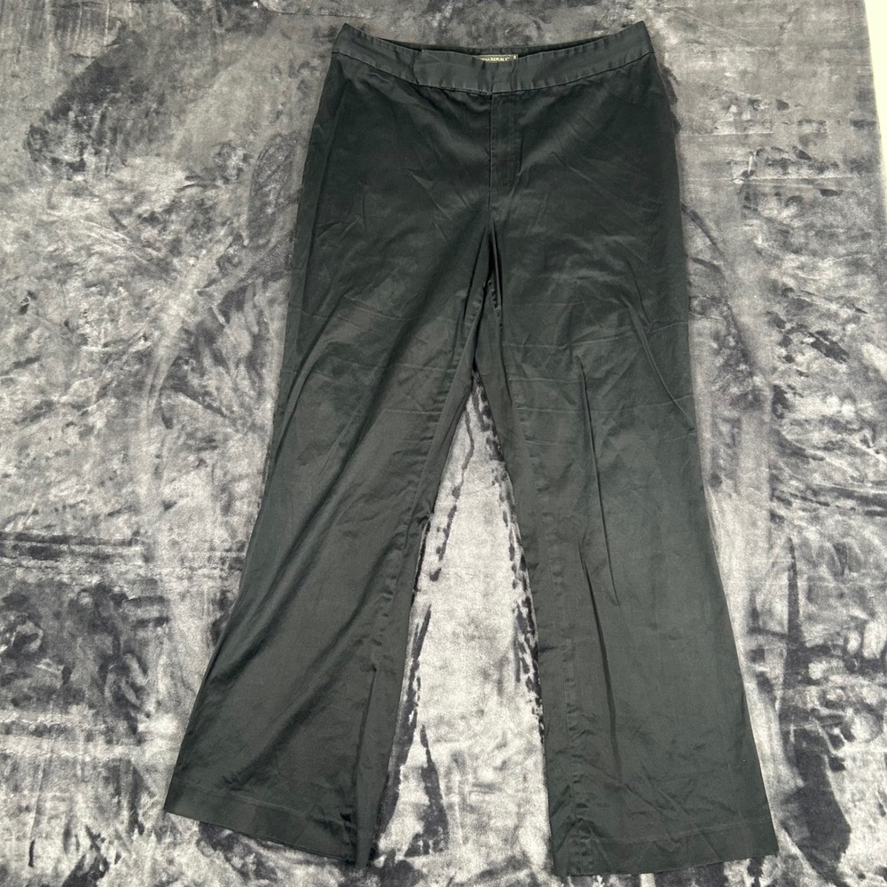 Banana Republic Harrison Dress Pants Womens 14 Black Stretch Cotton Trousers
